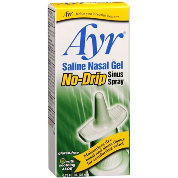 Ayr Saline Nasal Gel No-Drip Sinus Spray 0.75 oz (Pack of 3)