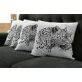 thumbnail image 5 of Ambesonne Animal Throw Pillow Cover 4 Pack, Jaguar Sketch Wildlife, 20", White and Black, 5 of 5