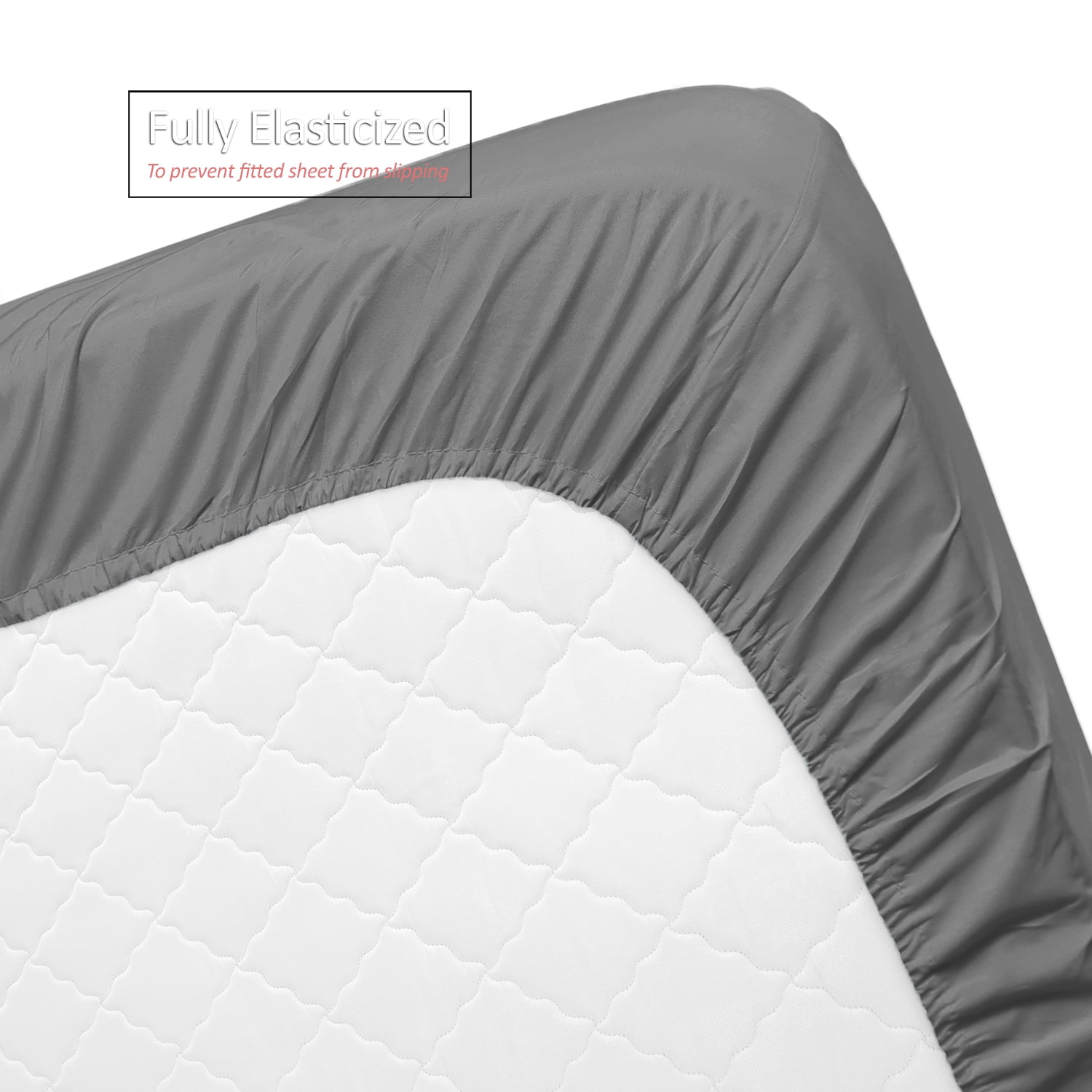 3 Piece Toddler Bed Sheet Set, Silky Soft Solid Microfiber Crib Sheets, Hypoallergenic Cool & Breathable, Includes Fitted Sheet 28"x52", Flat Sheet 45"x60" and 14”x19” Pillowcase - Charcoal Stone Gray