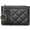 Black, variant on Women's Quilted Card Holder Wallet, Pink PU Leather Slim Card Case with Zipper Pocket & Key Ring, Gold Hardware