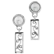 FIFI ROSE White Freshwater Cultured Pearl 925 Sterling Silver Filigree Dangle Earrings, 1 3/16"