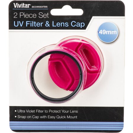 UPC: 0681066975275 | 49mm UV Filter and Snap-On Lens Cap  Pink