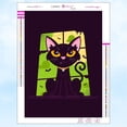 thumbnail image 2 of Pintura de diamantes de Halloween 5D Diy, gato negro en la oscuridad, mosaico bordado, diamantes de imitación completos, Kit de punto de cruz, decoración del hogar, regalos de arte, 2 of 4