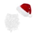 thumbnail image 2 of Gorro navideño, disfraz de Papá Noel, gorro navideño de peluche rojo, barba blanca, gafas, guantes, conjunto festivo, 2 of 5
