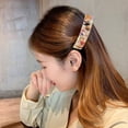 thumbnail image 6 of Large Automatic Tortoise Hair Clip for Women, White Acetate & Alloy Slide Barrette, Non-slip Design for Thick Hair, Pink, 6 of 7