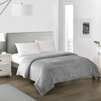 Chic Home Javia 1-Piece Solid Color Fleece Blanket, Full/Queen, Grey