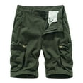 thumbnail image 2 of Tdoqot Mens Seersucker Shorts- Summer Casual Pocket Stretch Cotton Relaxed Fit Clearance Cargo Shorts Army Green, 2 of 8
