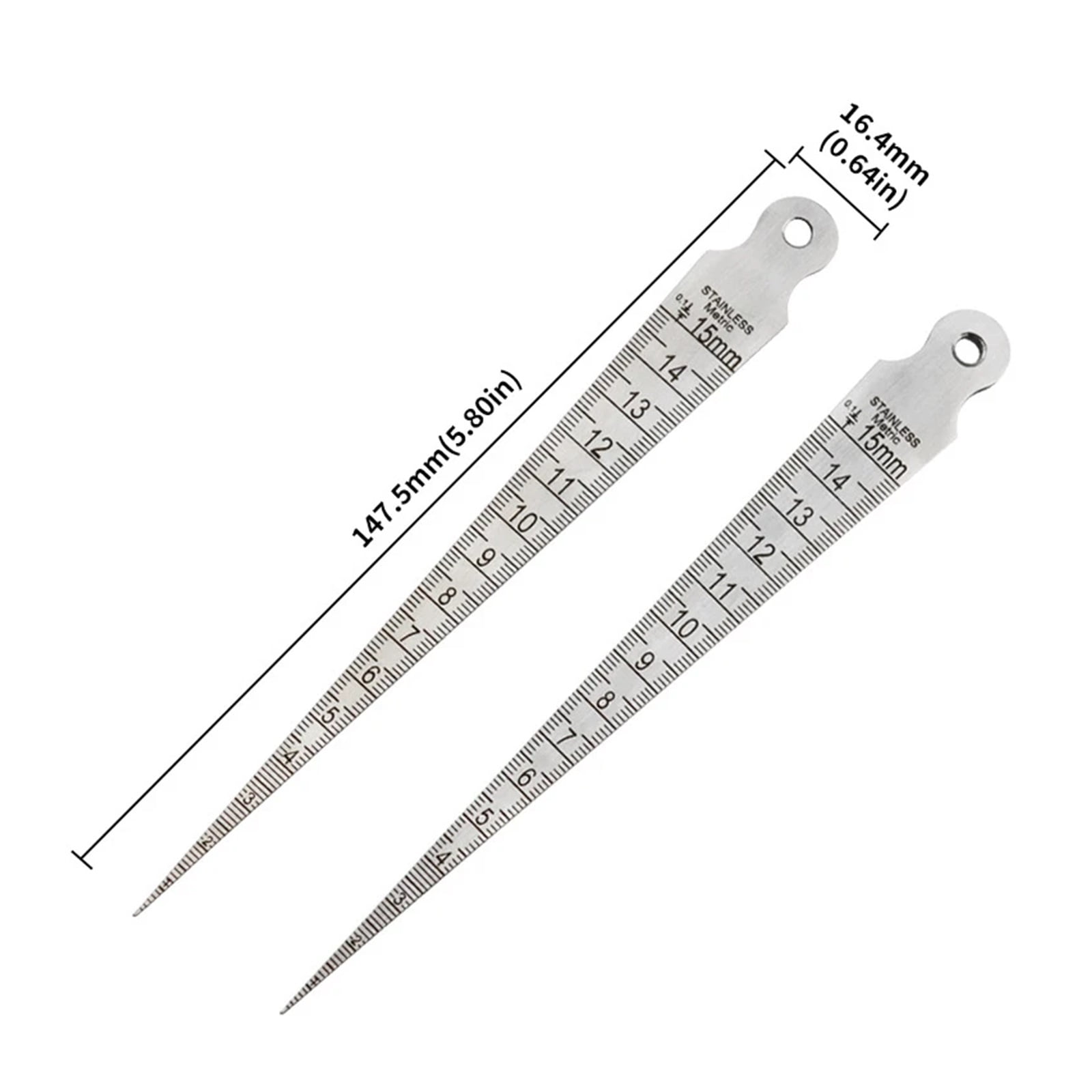 1-15 Mm Taper Ruler Stainless Steel Gap Hole Measuring Tool Double-sided Wedge-shaped Aperture Scale Feeler Gauges Filler Gauge ,Corrosion-Resistant