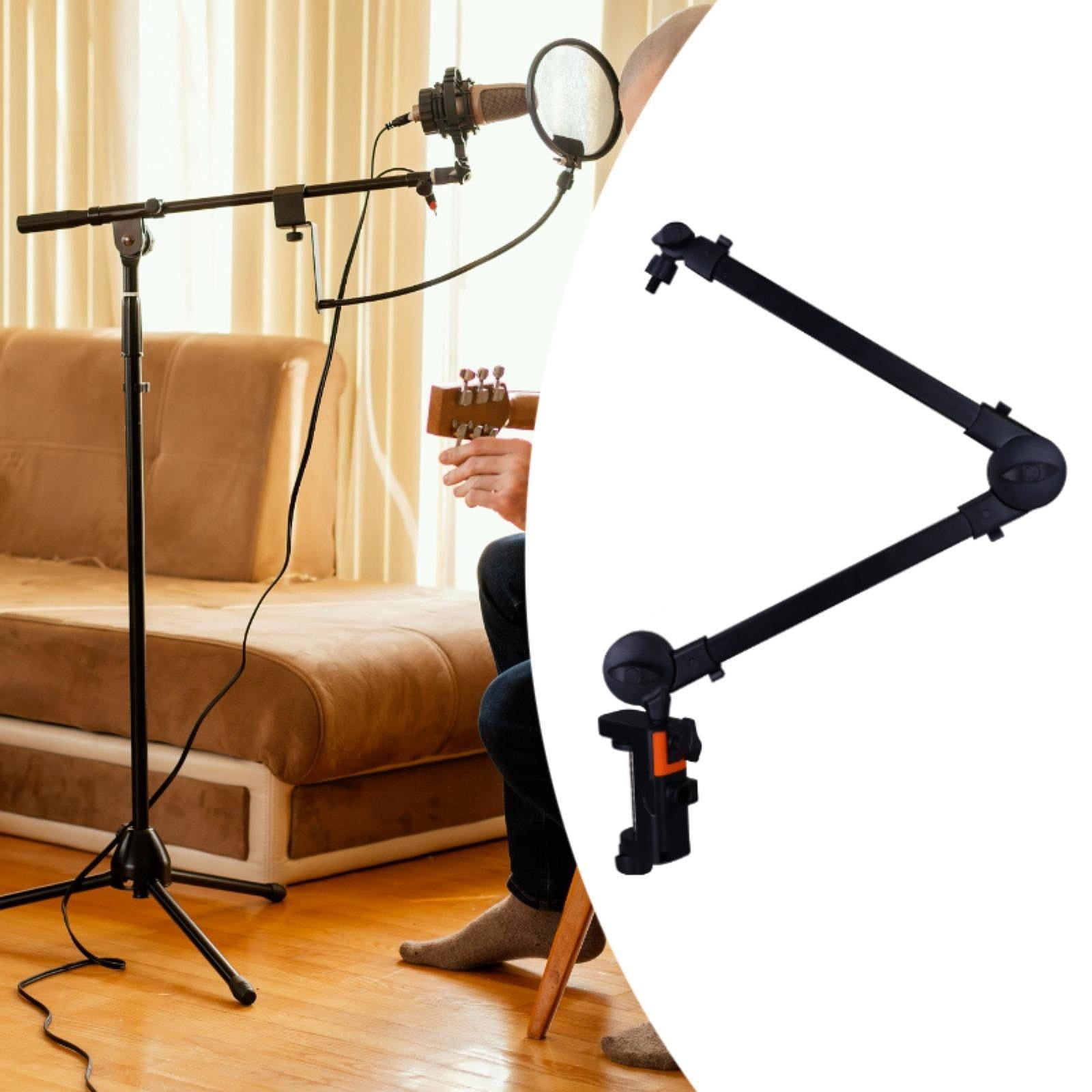 MERIGLARE Microphone Arm Mic Holder Easily Install Professional Heavy Duty Adjustable for Studio Video Gaming Podcasting Accessory without clip
