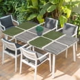 thumbnail image 2 of Sage Green Table Cloths for 4 Foot Rectangle Tables, Modern Painting Farmhouse Striped Abstract Art Patio Waterproof Elastic Fitted Tablecloths, Washable Rectangular Table Cover for Camping, 2 of 8