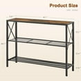 thumbnail image 2 of Industrial Console Table, 3 Tier Entryway Table, Hallway Table, Narrow Sofa Table with Shelves, Entrance Table for Entryway, Living Room, Foyer, Hallway, Office, Rustic Brown&Black, 2 of 19