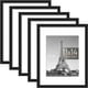 thumbnail image 1 of upsimples Juego de 5 marcos de fotos de 11 x 14, imágenes de exhibición de 8 x 10 con tapete o 11 x 14 sin tapete, marcos de fotos de galería de pared, negro, 1 of 3