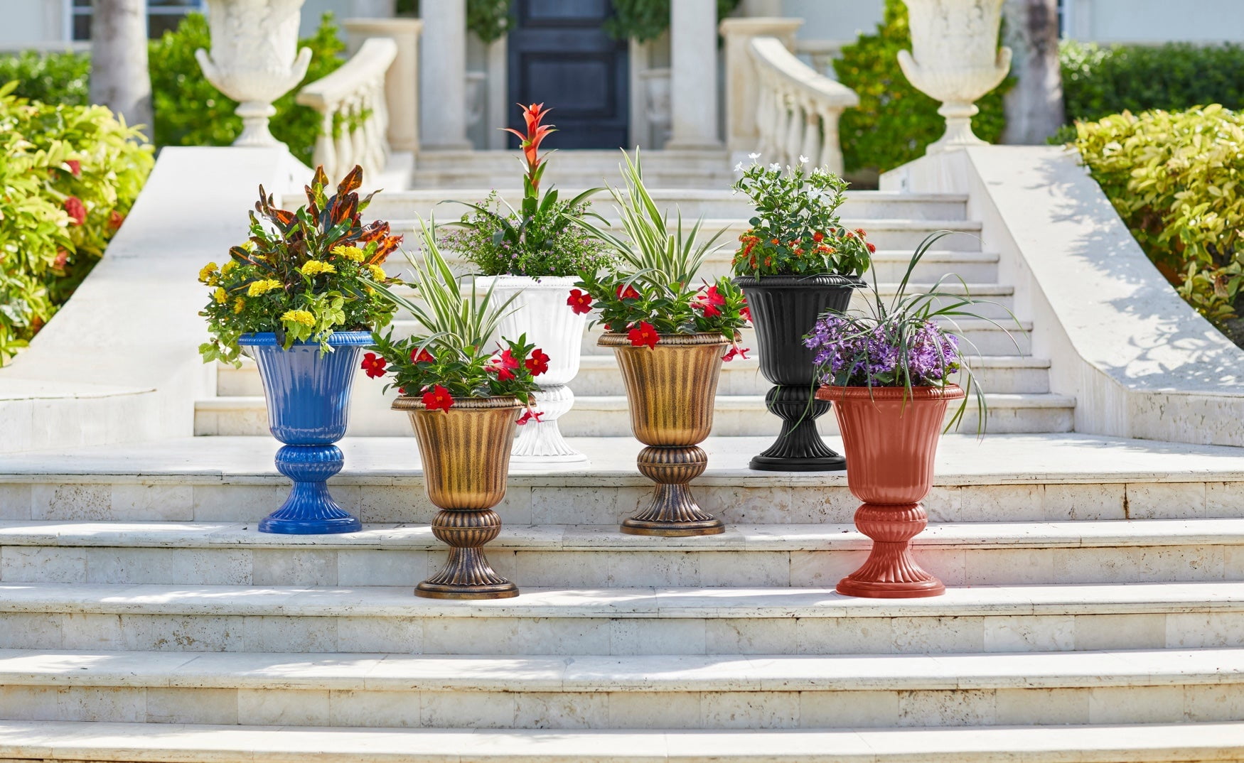 BrylaneHome Embry Urn Plastic Planter 14.5"W x 20"H