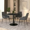 thumbnail image 2 of LeisureMod Round Dining Table Modern 40" Sintered Stone Tabletop with Black Steel Pedestal Base for Kitchen and Living Room Bristol Series in Black, 2 of 10