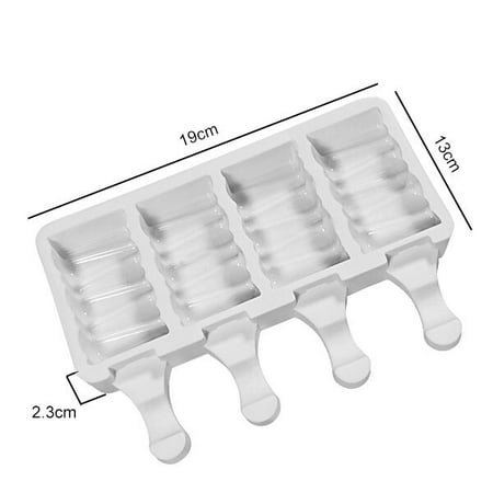 

4 Cell Popsicle Mar Molds Food Grade Silicone Ice Cream Mold Oval Ca Pop Mold Ice Tray Multifunction Kitchen Tools