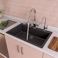 thumbnail image 1 of Pemberly Row Black 30" Drop-In Single Bowl Granite Composite Kitchen Sink, 1 of 9