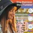 thumbnail image 4 of 40oz Great Dane Tumbler with Handle and Straw, Cute Dog Stainless Steel Insulated Cup with Lid and Straw, Travel Coffee Mug Water Bottle, Birthday Mothers Day Gifts for Women Men Animal Lovers, 4 of 6