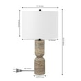 thumbnail image 2 of SAFAVIEH Nara 25" Mid-Century Travertine Grey Table Lamp with White Shade, 2 of 6