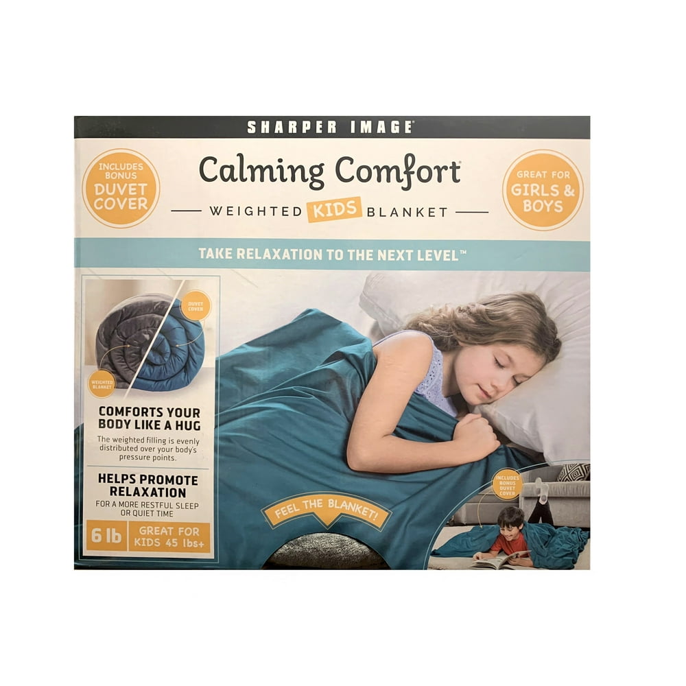 Sharper Image Weighted Blanket with Duvet Calming Comfort 6Lb For Kids