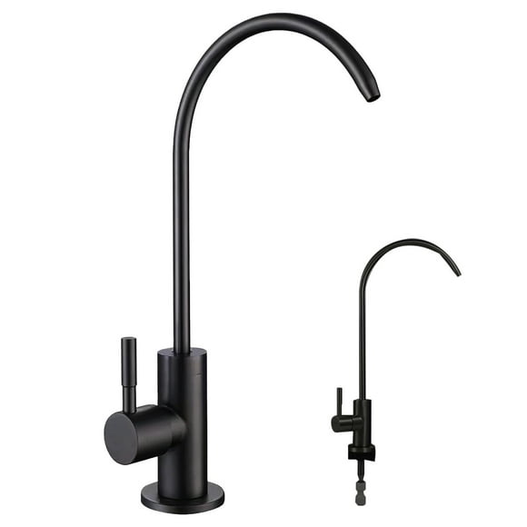 Grifo de Filtro Purificador de Agua Potable, Llave de Filtro de Agua para Cocina, Grifo de filtro, Grifo Giratorio de Acero Inoxidable de 360 Grados, Negro Mate