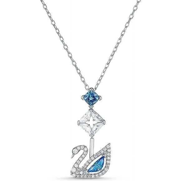 Blue Diamond Swan Necklace Swarovski Elements Crystal Swan Pendant