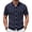 Navy, variant on Mens Knit Polo Shirts Jersey Cotton Vintage Casual Short Sleeve Shirt Golf Button Down Pinstripe Old Money Top Big and Tall Size M-3XL Green
