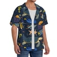 thumbnail image 4 of Vsdgher Undersea Animals Print Men's Wrinkle Free Untucked Cuban Shirt Business Casual Button Down Shirts Short Sleeve Shirt, 4 of 7