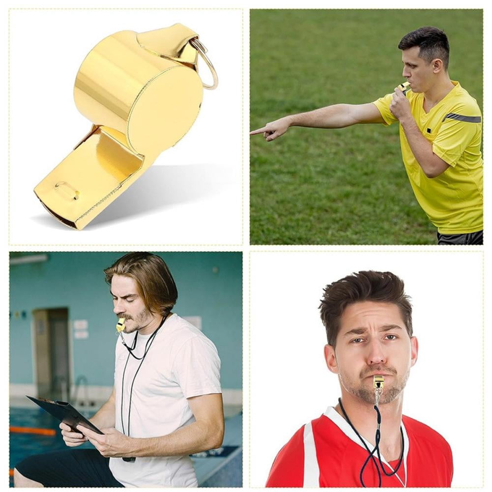 Sifflet D'arbitre En Métal - Son Puissant Et Net - Avec Lanière - Pour Entraîneur, Matchs Sportifs (football, Basketball, Etc.) - 2