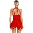 thumbnail image 4 of Kaerm Robe de Danse Lyrique pour Femmes à Col Licou Sans Manches Robes de Patinage Artistique Rouge m, 4 of 7