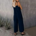 thumbnail image 6 of Baqcunre Women's Casual Sleeveless Slim Strap Solid Color Pocket Romper,Color Navy,Size S-XXL, 6 of 7