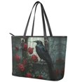thumbnail image 3 of ZUXONGSY Raven Rose Print Tote Bag for Women Lightweight Travel Purse Fashion Shoulder Bag with Zip Compartments for Workout Dating, 3 of 6