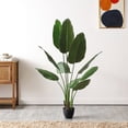 thumbnail image 2 of SAFAVIEH Faux Banana 63" Potted Leaves, Green, 2 of 5