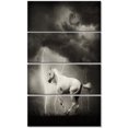 thumbnail image 2 of White Horse under Thunder Sky - Animal Canvas Art Print, 2 of 3