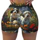 thumbnail image 2 of Balery Sunflower Field Spotted Dog Pantalones cortos de entrenamiento estampados para mujer, sin costuras, ajustados, para gimnasio, yoga, correr, deportes, ejercicio activo, fitness.-XX-Large, 2 of 8