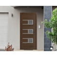 thumbnail image 5 of Front Exterior Prehung Metal-Plastic Door Frosted Glass | Manux 8933 Walnut | Office Commercial and Residential Doors Entrance Patio Garage W30x80 Left-hand, 5 of 5