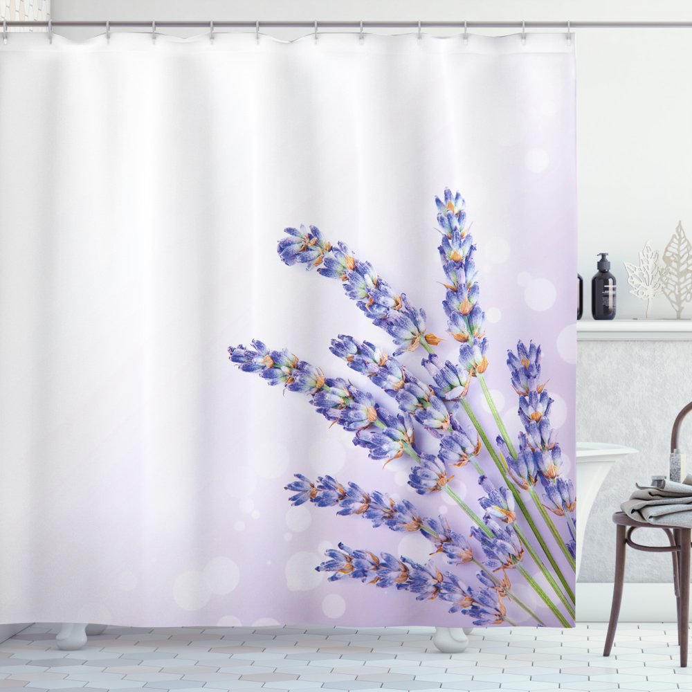 Lavender Shower Curtain, Little Posy of Medicinal Herb Fresh Plant of
