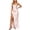 Beige, variant on Women's Satin Cami Maxi Dress Spaghetti Strap High Side Slit Bodycon Party Wedding Guest Gown
