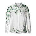 thumbnail image 4 of Chemise Boutonnée pour Femmes à Col, Manches Longues, Blouse Tendance à Imprimé Floral, Décontractée et Ample, Tunique d'Automne pour Sorties, 4 of 5