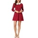 thumbnail image 2 of INSPIRE CHIC Women's Polka Dots Peter Pan Collar Contrast Long Sleeve Shirt Dress L Burgundy, 2 of 7