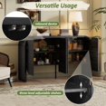 thumbnail image 4 of UHOMEPRO Black Buffet Sideboard with 4 Doors, Retro Style Storage Cabinet with Adjustable Shelves, Curvy Edge Credenza for Dining Room, Compact 56in, 4 of 11