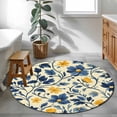 thumbnail image 3 of Round Rugs 4Ft, Spring Botanical Art Round Area Rug Washable Indoor Throw Carpet, Spring Floral Summer Flower Soft Non Slip Circle Rug for Kitchen Nursery Room Home Decor Aesthetic, 3 of 8