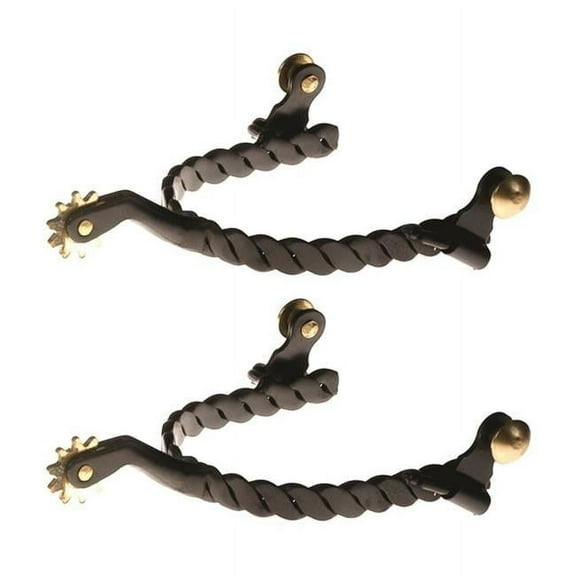 Jacks Imports 112-M Black Steel Twisted Spurs - Men