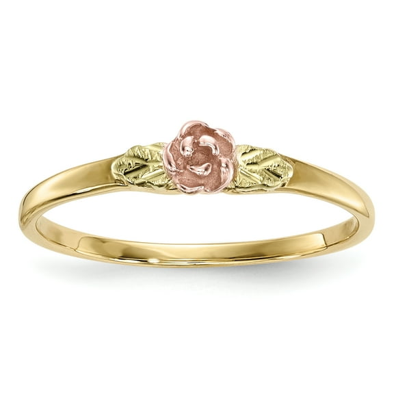Primal Gold 10 Karat Yellow Gold with 12 Karat Rose and Green Accent Black Hills Ring