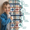 thumbnail image 3 of Blackout Kids Curtains,Blue and Orange Geometric Boho Pattern Childrens Insulated Curtains Set Of 2,Bedroom Essentials,Toddler Room Decor 52x63in(132x160cm), 3 of 5