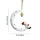 thumbnail image 3 of Christmas Tree Ornament Crescent Hanging Decoration With Santa Or Deer Cute Holiday Decor For Xmas Tree 3 Unique Styles Available, 3 of 6