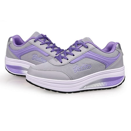

Fashion Women Mesh Heightening Shoes Soft Bottom Rocking Shoes Sneakers