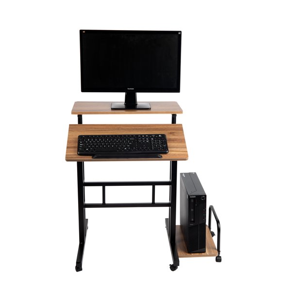 Mind Reader Mobile Sitting, Standing Desk, Rolling Reversible Home