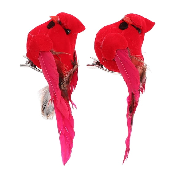 2pcs Small Bird Figurines Set for Home Decor, Decorative Fake Birds for Christmas Tree, Table Centerpiece, Holiday Decorations