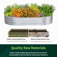 thumbnail image 3 of Galvanized Garden Bed Outdoor Raised Garden Bed for Vegetables Flowers and Herbs Metal Planter Boxes Large Galvanized Steel Raised Bed Kit 6x3x1ft Oval, 3 of 8