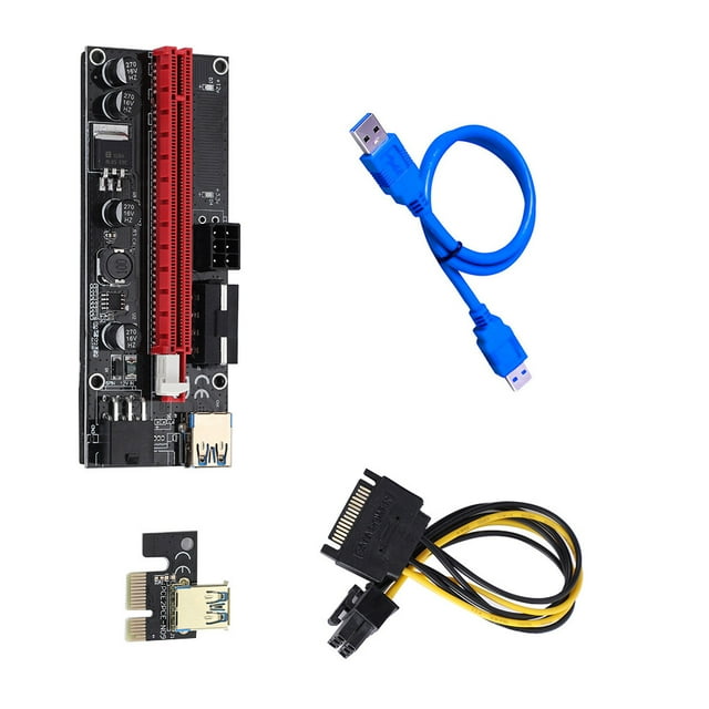 Sidaley Cable extensor PCI-E, placa de alimentación USB 3,0, 6 pines, 1X a 16X, tarjeta de visualización, accesorios de pieza de ordenador de Type2 NO2